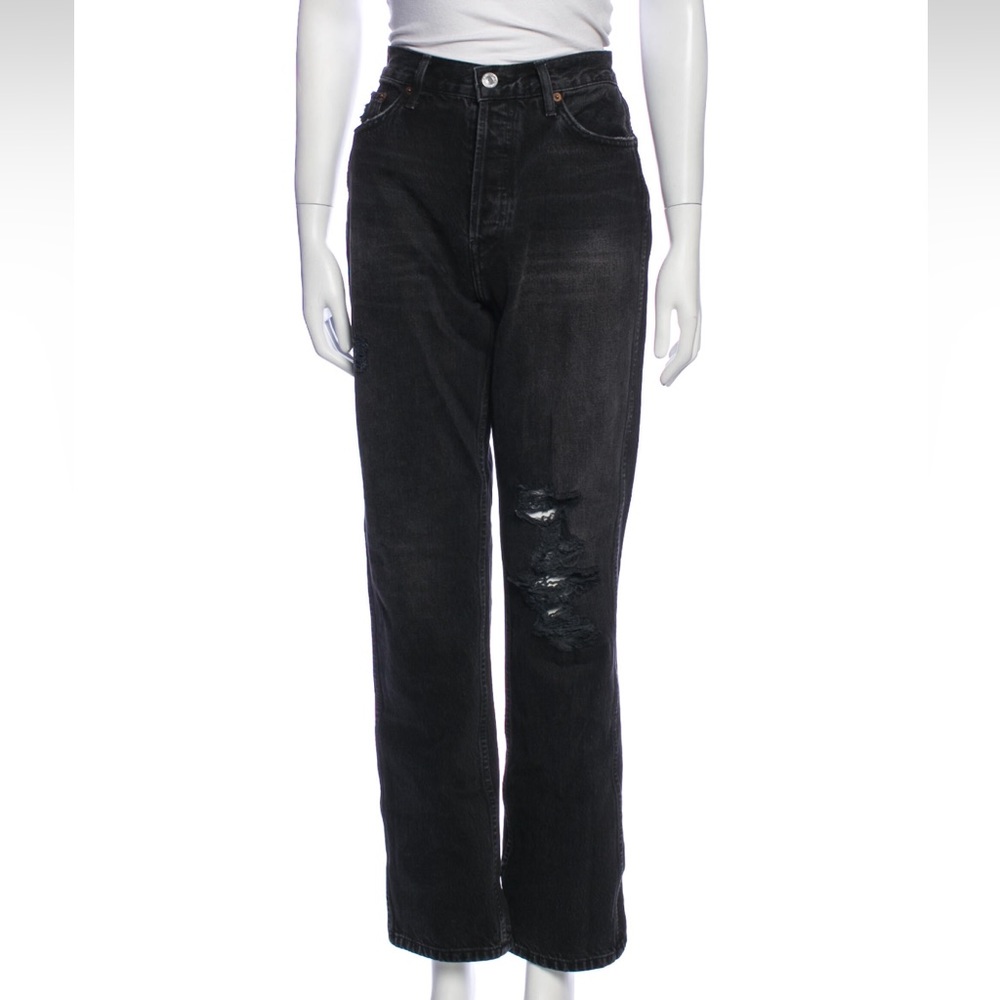 Re/Done wide leg distressed jeans size 28